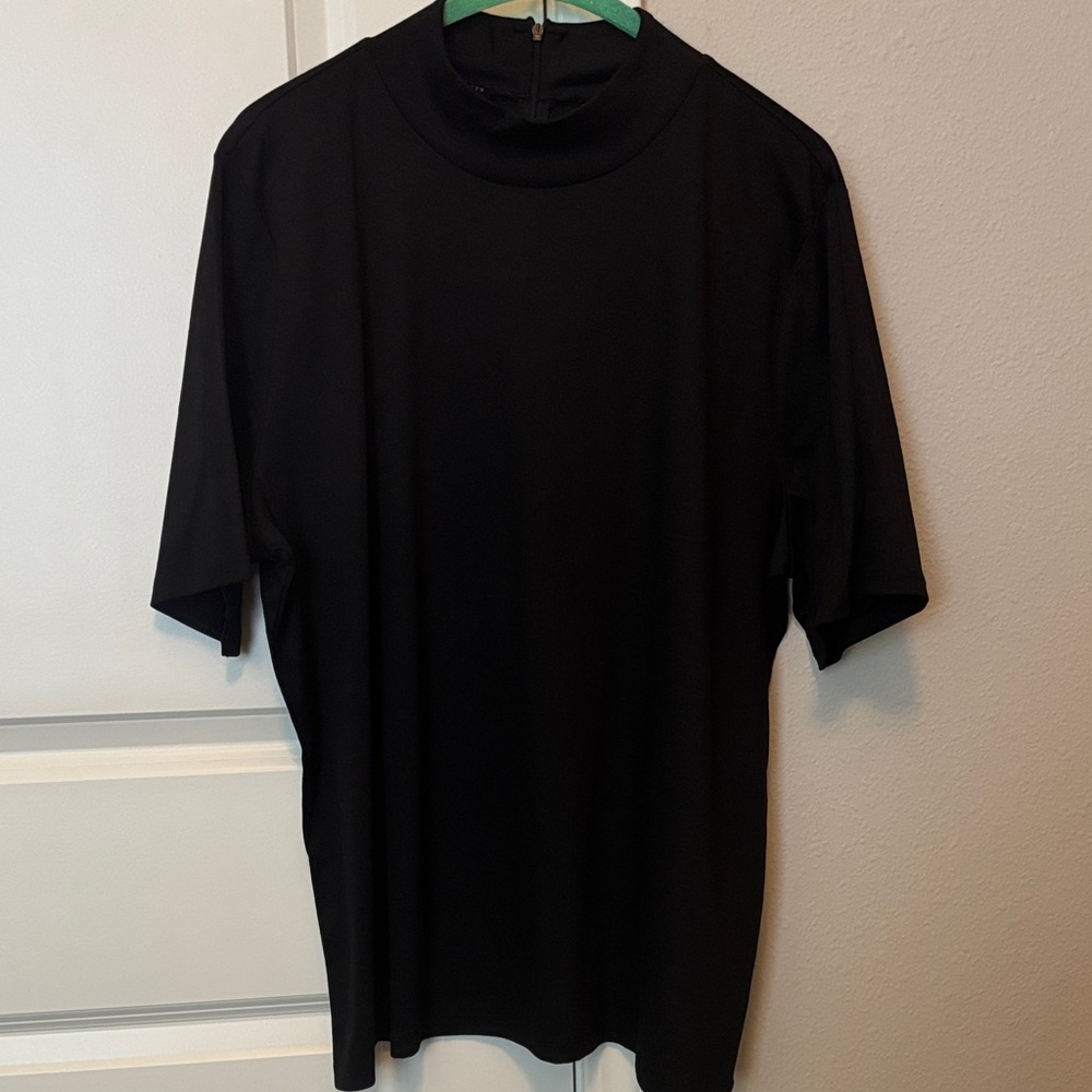 Talbots woman  Black Mockneck Blouse size 2X